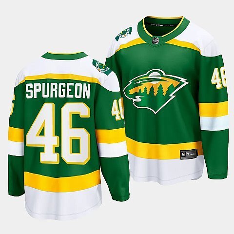 Minnesota Wild #46 Jared Spurgeon 2023-24 Alternate Green Breakaway Player Jersey Hockey Jersey hockey jersey product view 1