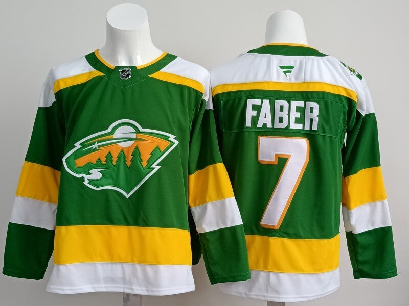 Minnesota Wild #7 Brock Faber Style 1 Hockey Jersey hockey jersey product view 1
