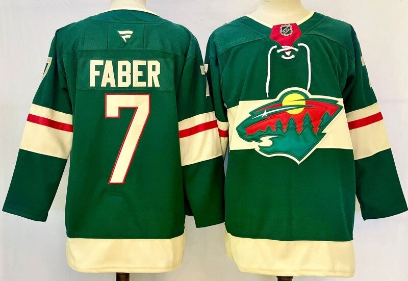 Minnesota Wild #7 Brock Faber Style 3 Hockey Jersey hockey jersey product view 1
