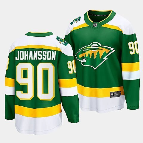 Minnesota Wild #90 Marcus Johansson 2023-24 Alternate Green Breakaway Player Jersey Hockey Jersey hockey jersey product view 1