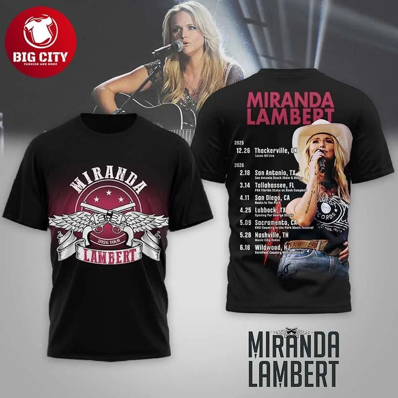 Miranda Lambert 2026 Tour Fan Two Sided Shirt Unisex T-shirt, Sweatshirt, Hoodie, Long Sleeve Tee - T-Shirt, Sweatshirt, Hoodie