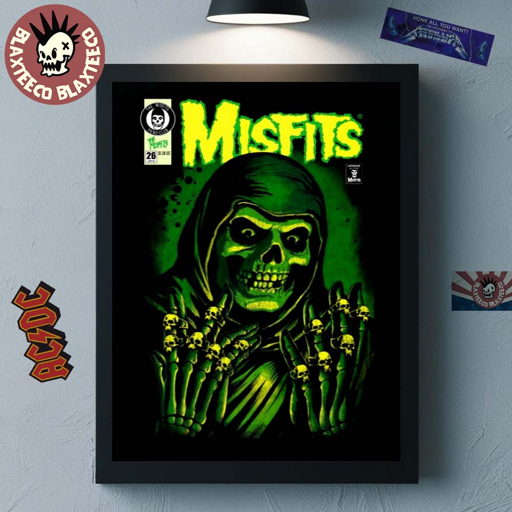 Misfits X Yesterdays WonderCon Anaheim 2026 Exclusives Emerald Hell Art Poster Canvas Unisex T-shirt, Sweatshirt, Hoodie, Long Sleeve Tee - T-Shirt, Sweatshirt, Hoodie