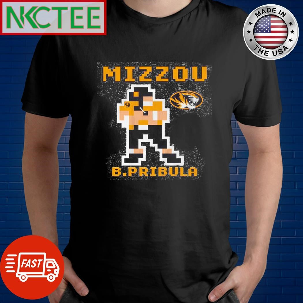 Missouri Football Beau Pribula Retro Baller logo pixel shirt Unisex T-shirt, Sweatshirt, Hoodie, Long Sleeve Tee - T-Shirt, Sweatshirt, Hoodie