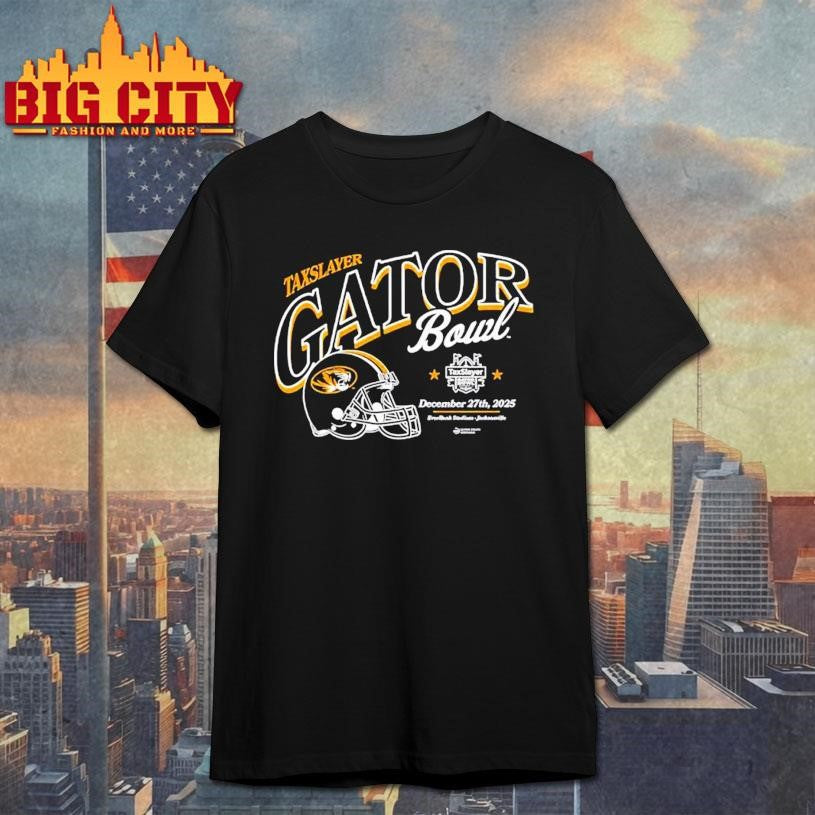 Missouri Tigers 2025 Taxslayer Gator Bowl helmet Shirt Unisex T-shirt, Sweatshirt, Hoodie, Long Sleeve Tee - T-Shirt, Sweatshirt, Hoodie