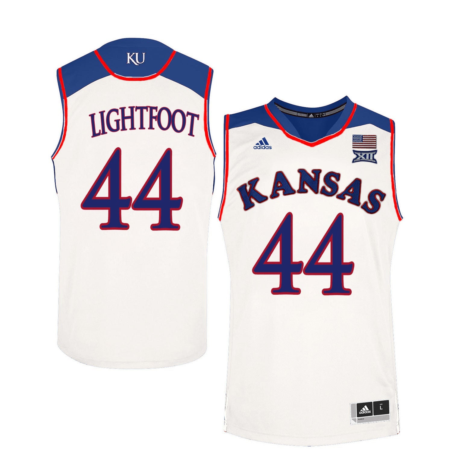 Mitch Lightfoot 44 White College Football Jersey football jersey product view 1