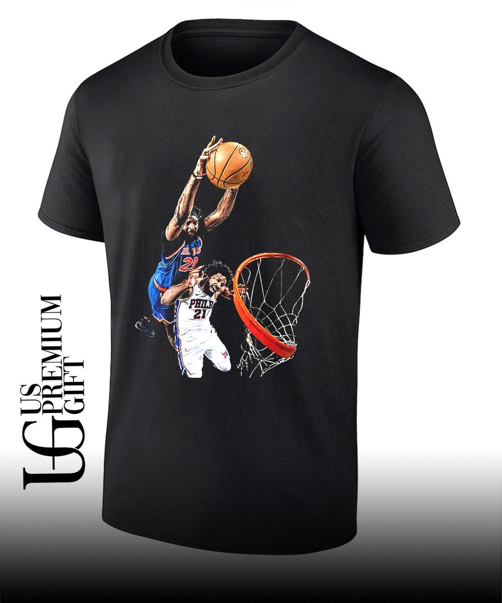 Mitchell Robinson and Joel Embiid Dunk NBA basketball shirt Unisex T-shirt, Sweatshirt, Hoodie, Long Sleeve Tee - T-Shirt, Sweatshirt, Hoodie
