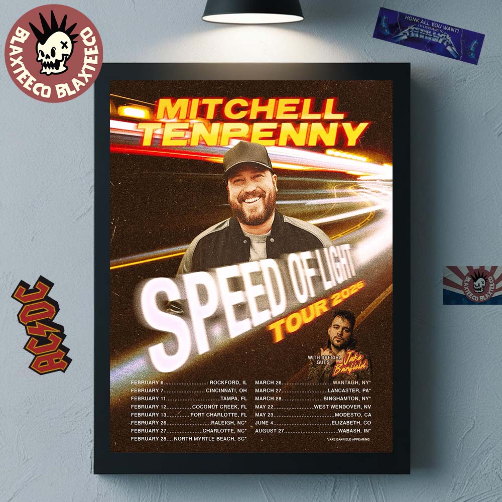 Mitchell Tenpenny Speed Of Light Tour 2026 North America City Dates Home Decor Poster Canvas - T-Shirt, Sweatshirt, Hoodie