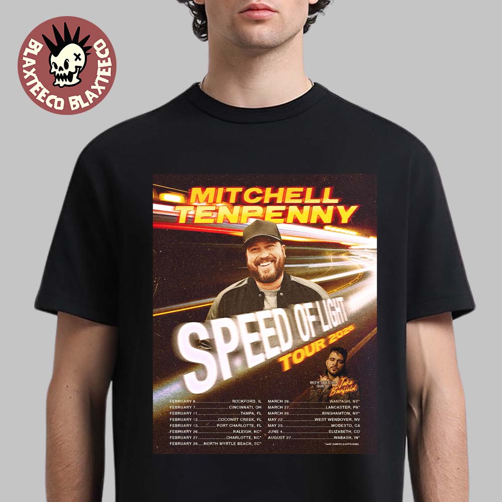 Mitchell Tenpenny Speed Of Light Tour 2026 North America City Dates T-Shirt Unisex T-shirt, Sweatshirt, Hoodie, Long Sleeve Tee - T-Shirt, Sweatshirt, Hoodie