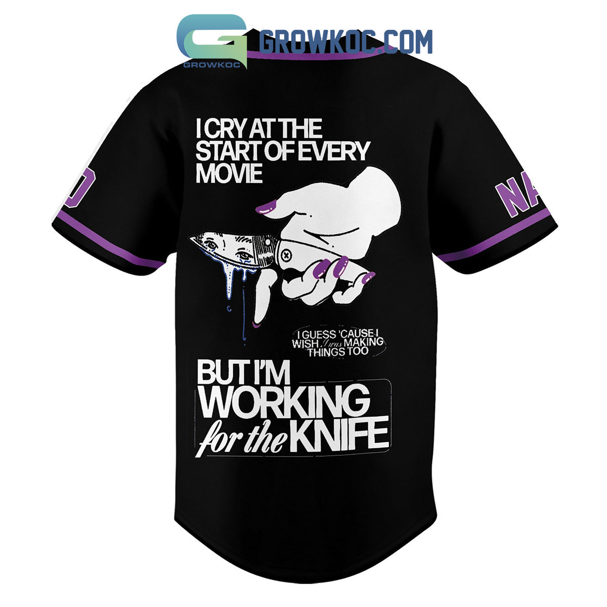Mitski I Cry At The Start Of Every Movie Personalized Baseball Jersey baseball jersey product view 3