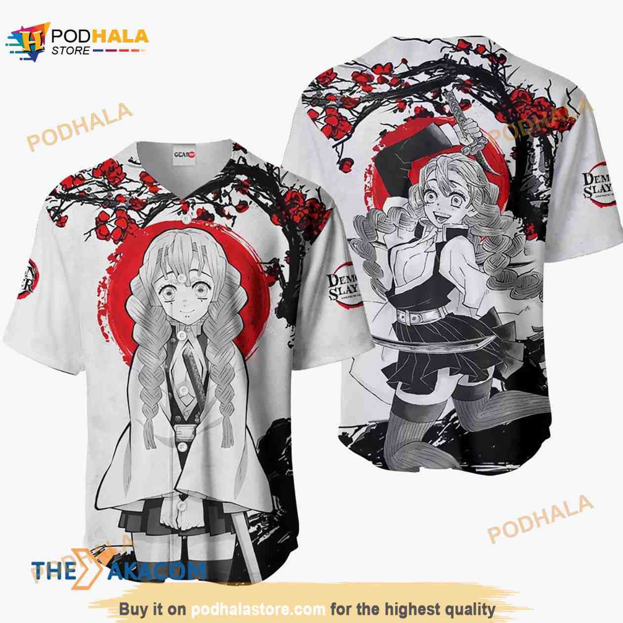 Mitsuri Kanroji Kimetsu Anime Japan Style 3D Baseball Jersey Shirt baseball jersey product view 1