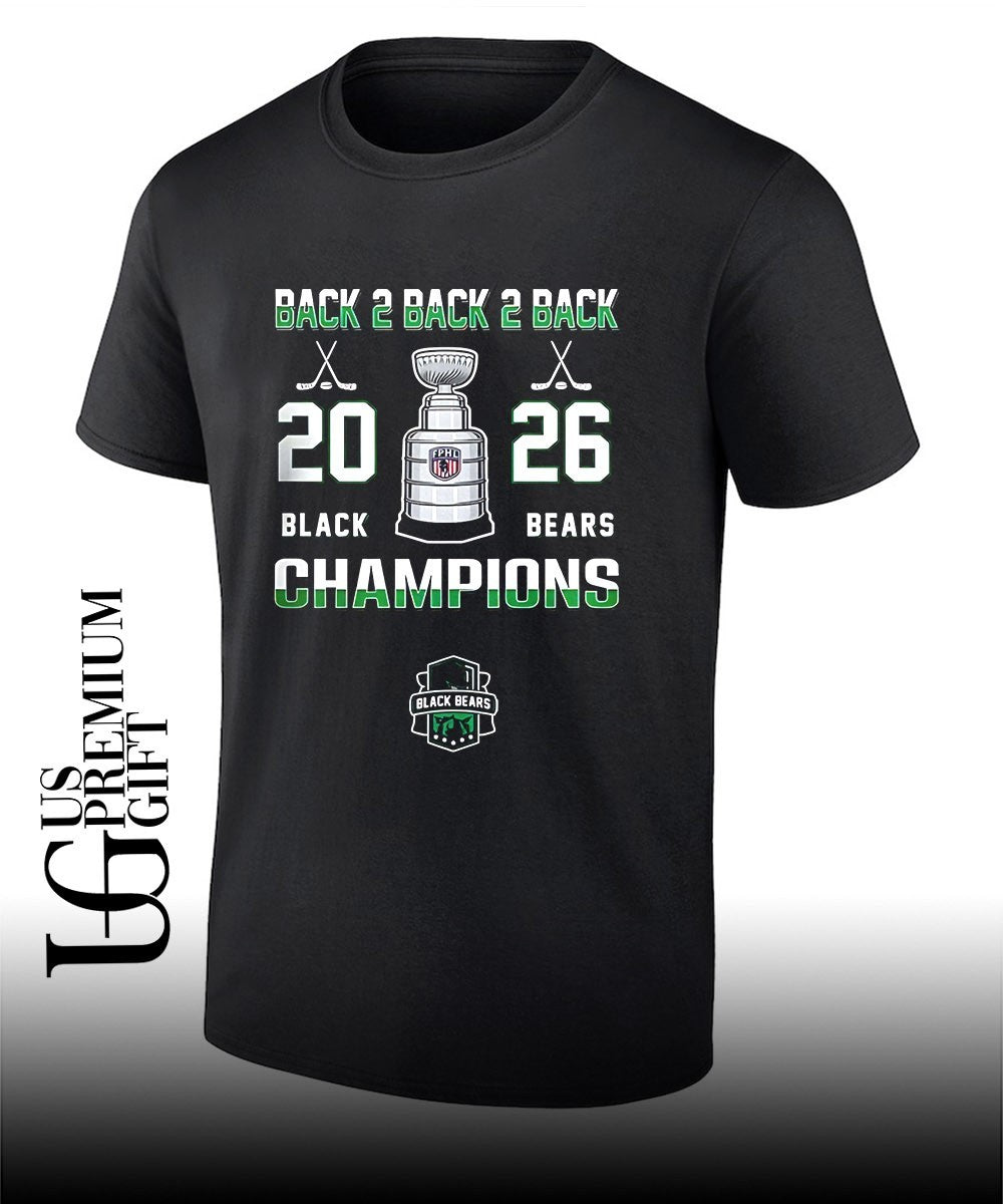Back to back to back Binghamton Black Bears Federal Prospects Hockey League Champions 2026 shirt - T-Shirt, Sweatshirt, Hoodie