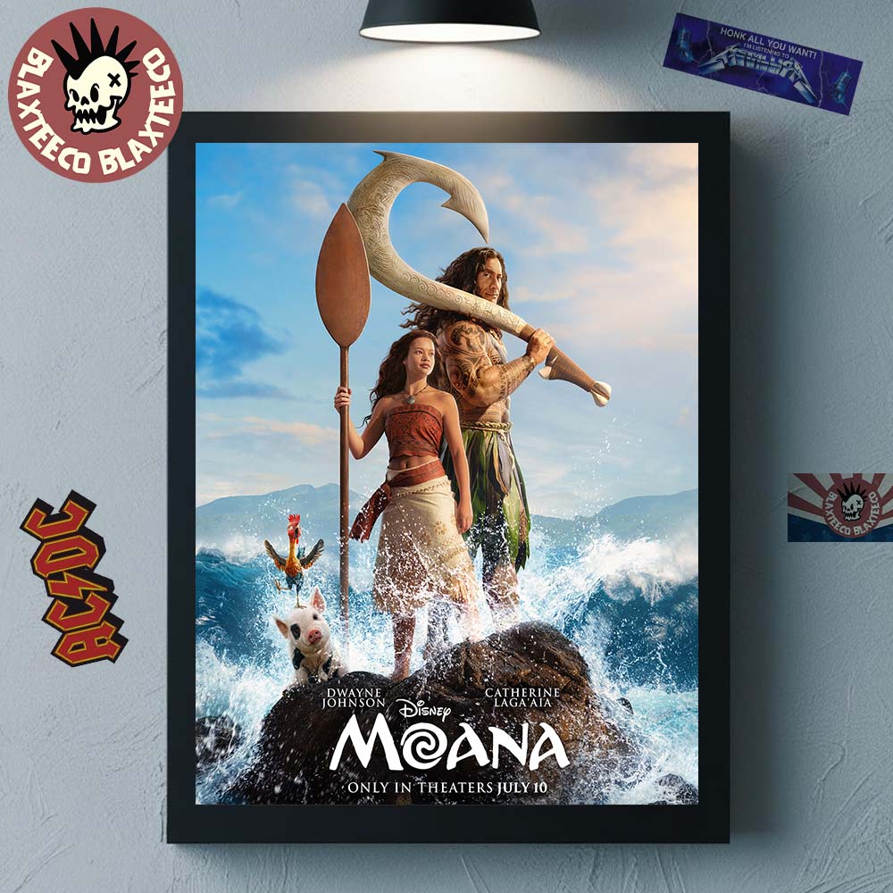 Moana Live Action Starring The Rock Dwayne Johnson And Catherine Lagaaia In Theaters On July 10 2026 Home Decor Poster Canvas - T-Shirt, Sweatshirt, Hoodie