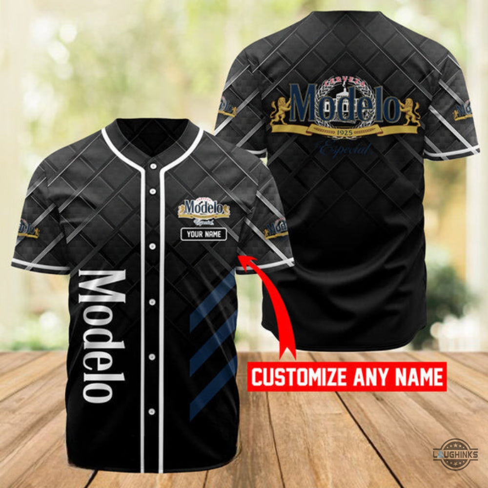 Modelo Baseball Jersey Custom Name Personalized Black Modelo Beer Baseball Jersey Shirts Alcoholic Beverage Grupo Modelo All Over Printed Baseball Uniform NEW baseball jersey product view 1