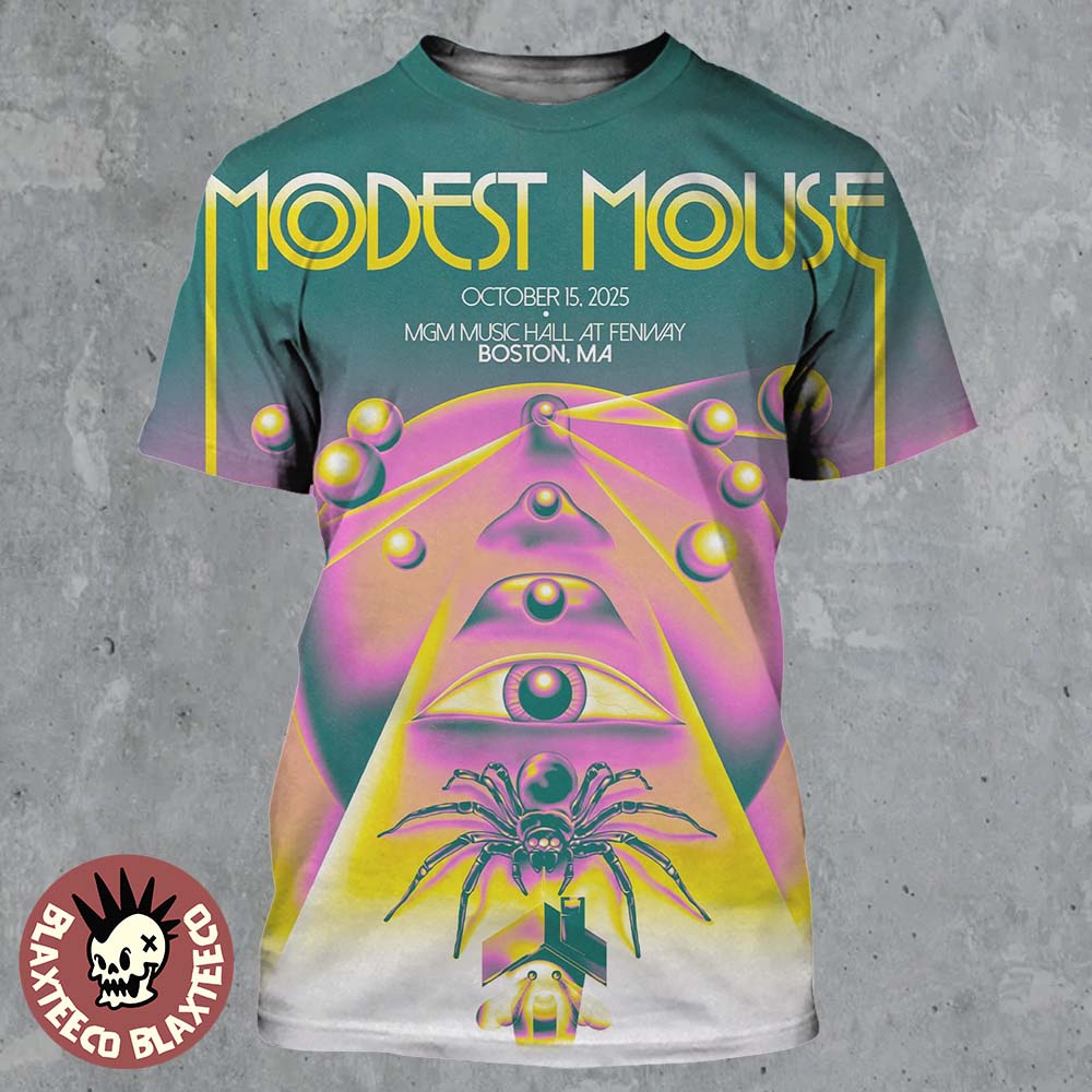 Modest Mouse Boston MA 2025 Gig Poster At MGM Music Hall At Fenway On October 15 2025 All Over Print Shirt - T-Shirt, Sweatshirt, Hoodie