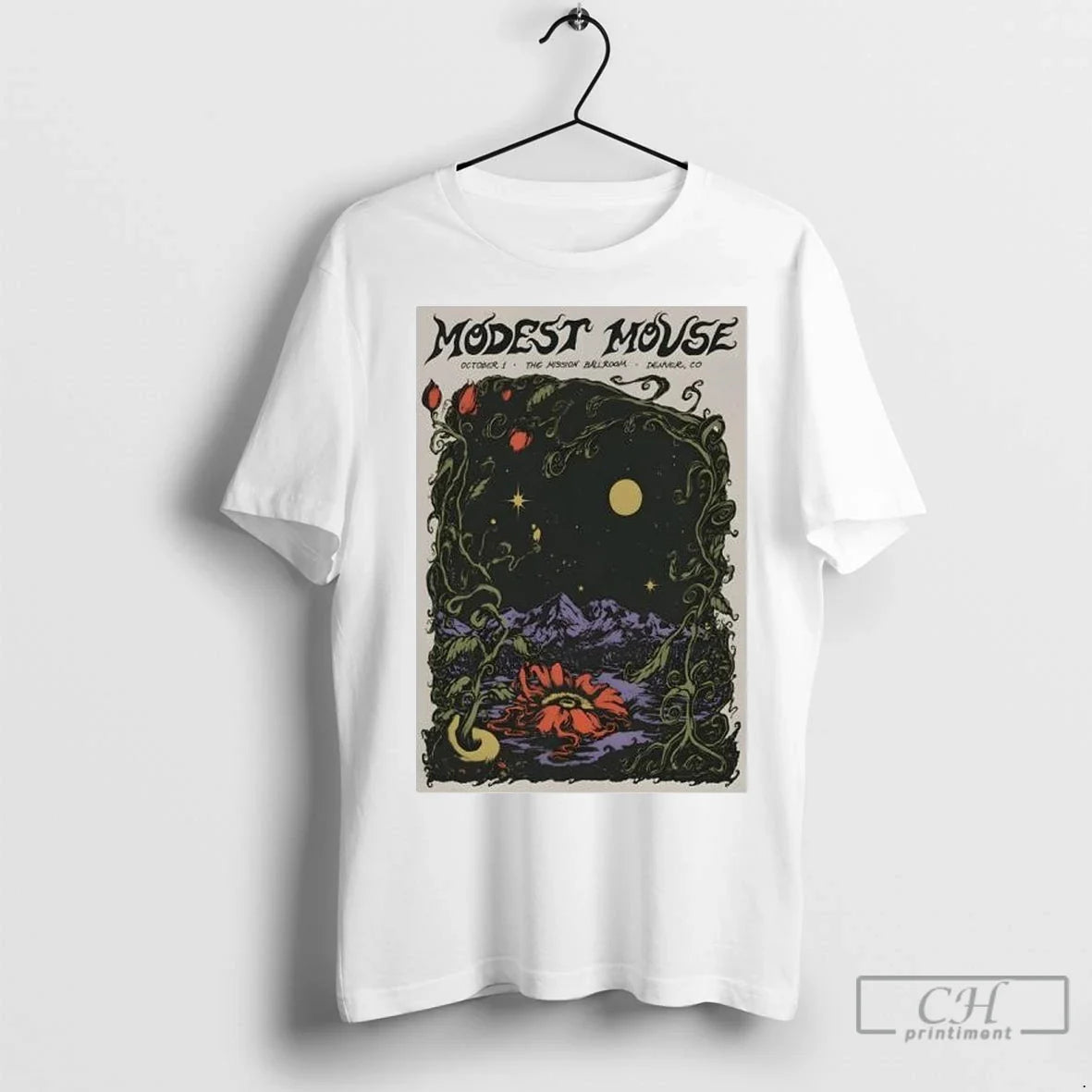 Modest Mouse Oct 1 2025 Mission Ballroom In Denver Co T Shirts Unisex T-shirt, Sweatshirt, Hoodie, Long Sleeve Tee - T-Shirt, Sweatshirt, Hoodie