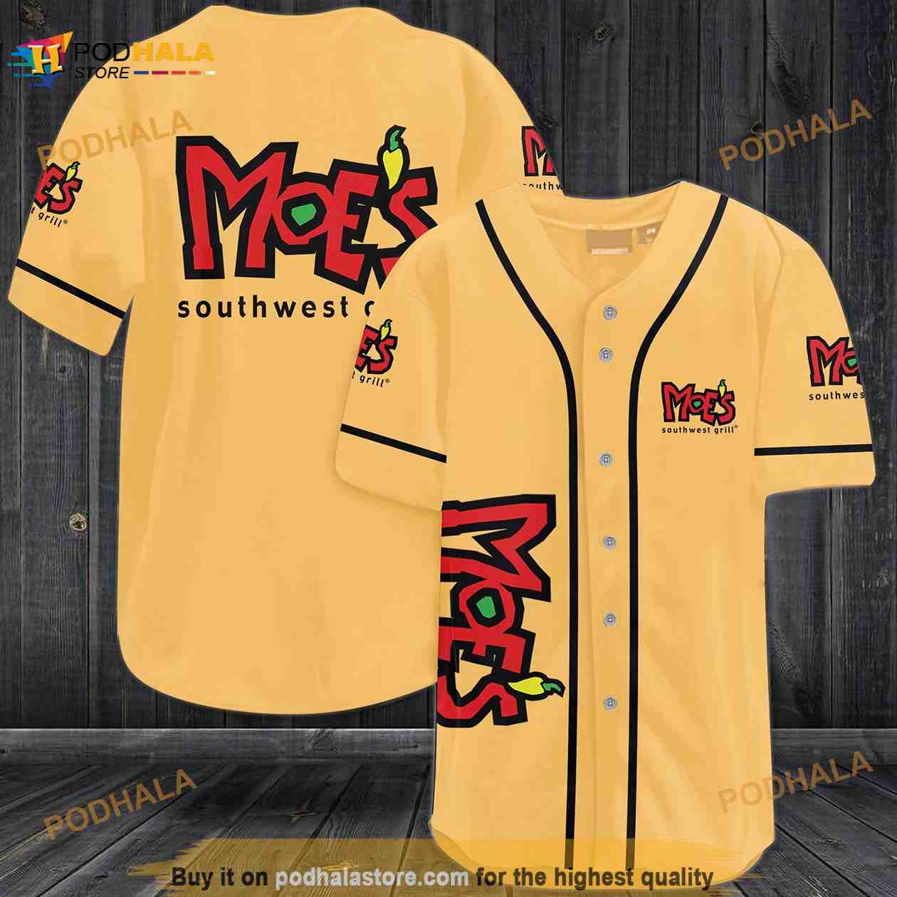 Moe’s Southwest Grill 3D Baseball Jersey baseball jersey product view 1