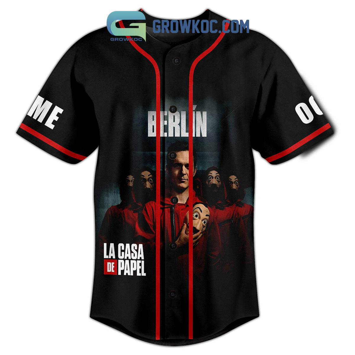 Money Heist Berlin Nothing To Lose Personalized Baseball Jersey baseball jersey product view 3