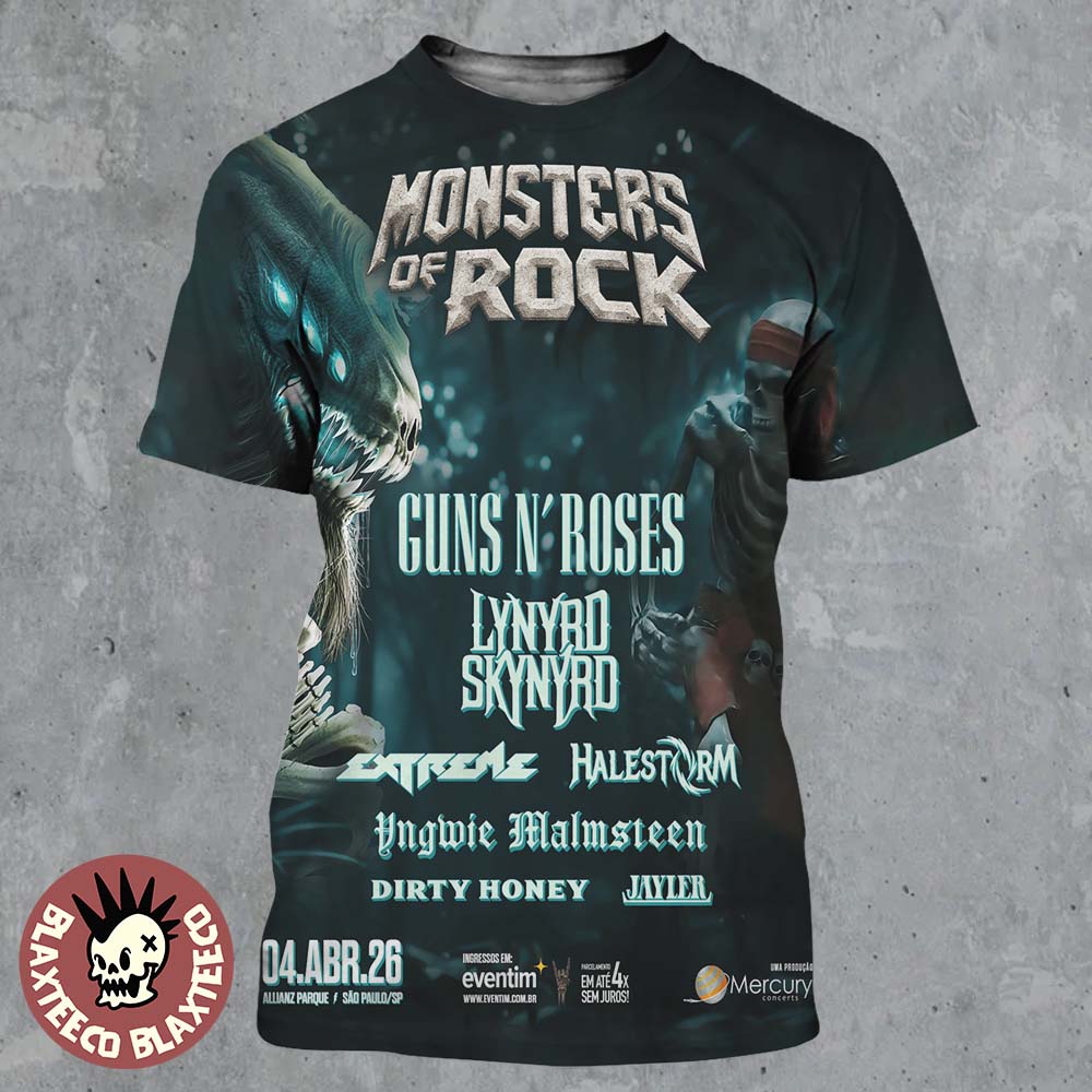 Monster Of Rock 2026 Sao Paulo Prazil At Allianz Parque On April 4 2026 All Over Print Shirt - T-Shirt, Sweatshirt, Hoodie