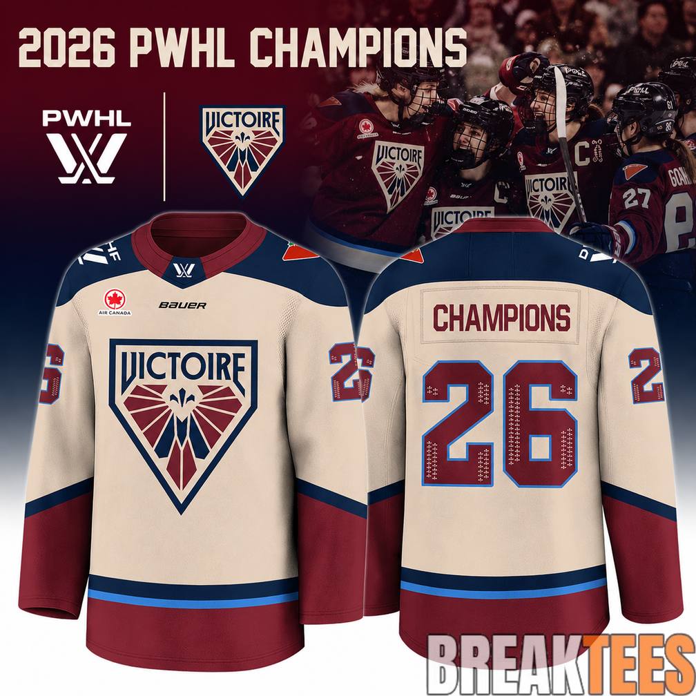 Montreal Victoire PWHL Champions 2026 Jersey Limited Edition Away Unisex T-shirt, Sweatshirt, Hoodie, Long Sleeve Tee - T-Shirt, Sweatshirt, Hoodie