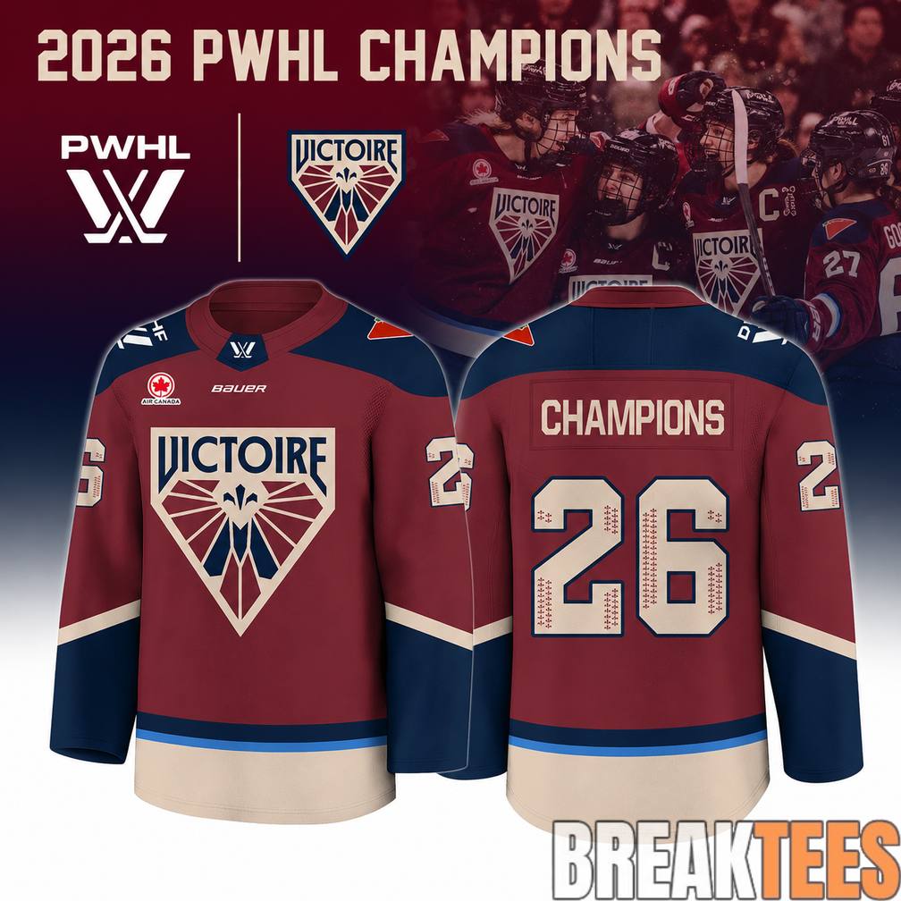 Montreal Victoire PWHL Champions 2026 Jersey Limited Edition Home Unisex T-shirt, Sweatshirt, Hoodie, Long Sleeve Tee - T-Shirt, Sweatshirt, Hoodie