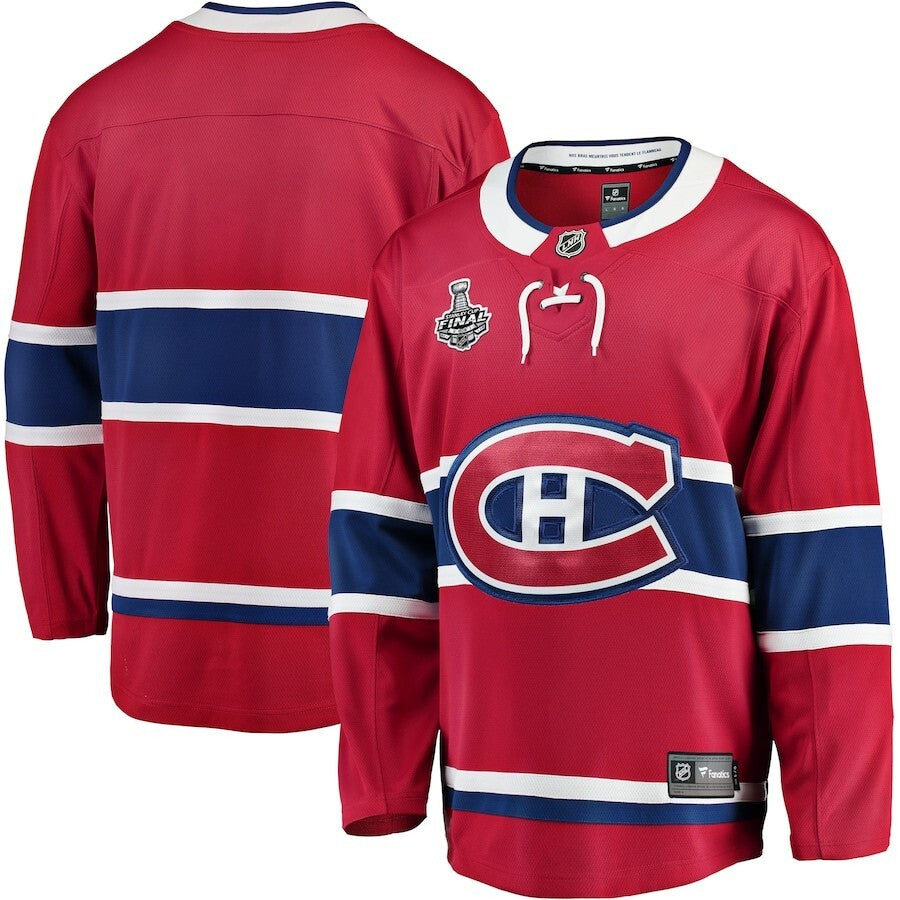 Montreal Canadiens Fanatics Branded Home 2021 Stanley Cup Final Bound Breakaway Jersey - Red hockey jersey product view 1