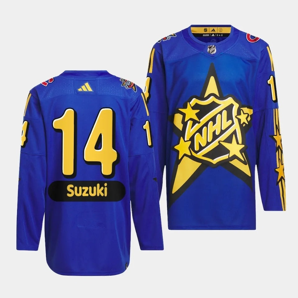 Montreal Canadiens #14 Nick Suzuki 2024 NHL All-Star Blue Jersey Style 1 Hockey Jersey hockey jersey product view 1