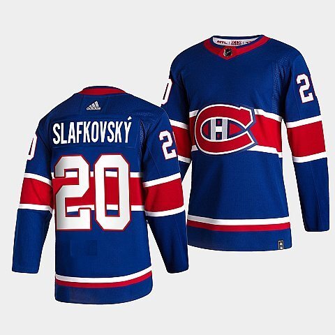 Montreal Canadiens #20 juraj slafkovsky reverse retro navy jersey Hockey Jersey hockey jersey product view 1