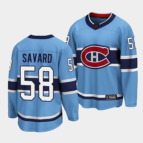 Montreal Canadiens #58 david-savard-blue-special-edition-2.0-breakaway-player-jersey Style 2 hockey jersey product view 1
