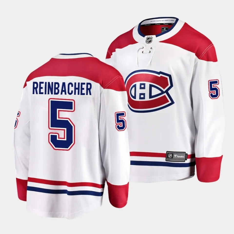 Montreal Canadiens #5 David Reinbacher Away White Jersey 2023 NHL Draft Hockey Jersey hockey jersey product view 1