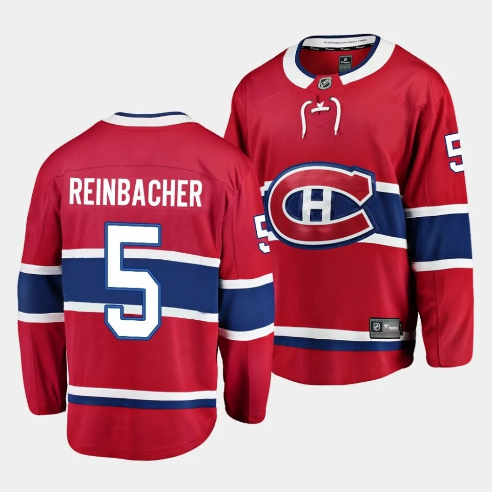 Montreal Canadiens #5 David Reinbacher Home Red Jersey 2023 NHL Draft Hockey Jersey hockey jersey product view 1