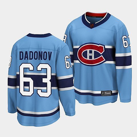 Montreal Canadiens #63 evgenii-dadonov-blue-special-edition-2.0-breakaway-player-jersey Hockey Jersey hockey jersey product view 1
