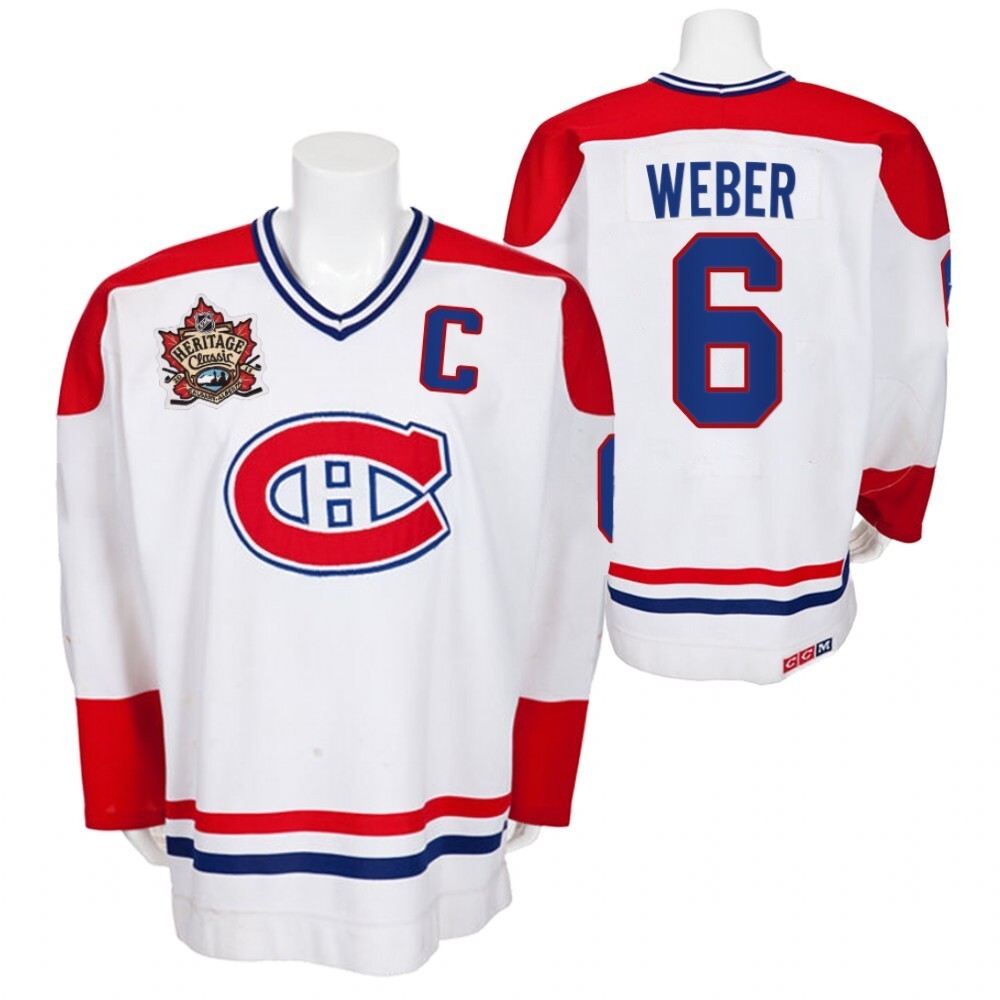 Montreal Canadiens #6 shea-weber-white-heritage-classic-vintage-men-jersey Hockey Jersey hockey jersey product view 1