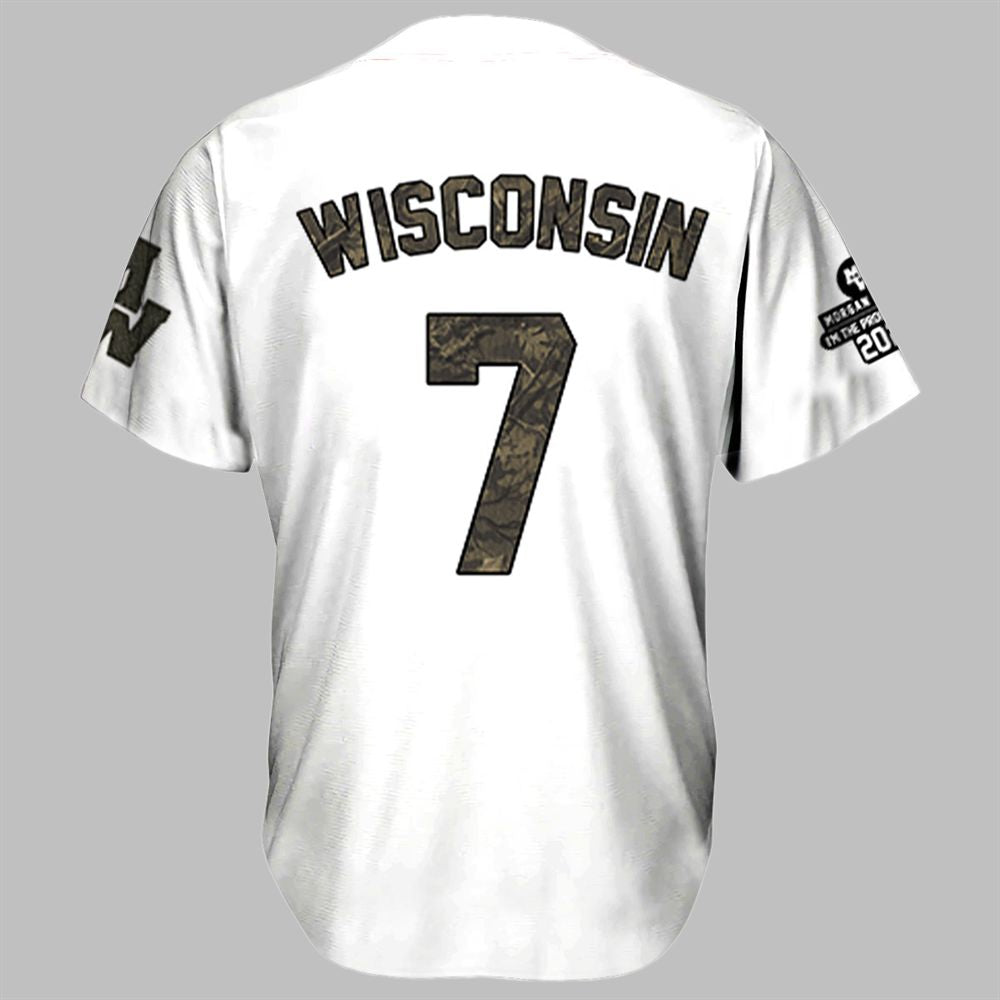 Morgan I'm The Problem Wisconsin Badgers Jersey sports jersey product view 3