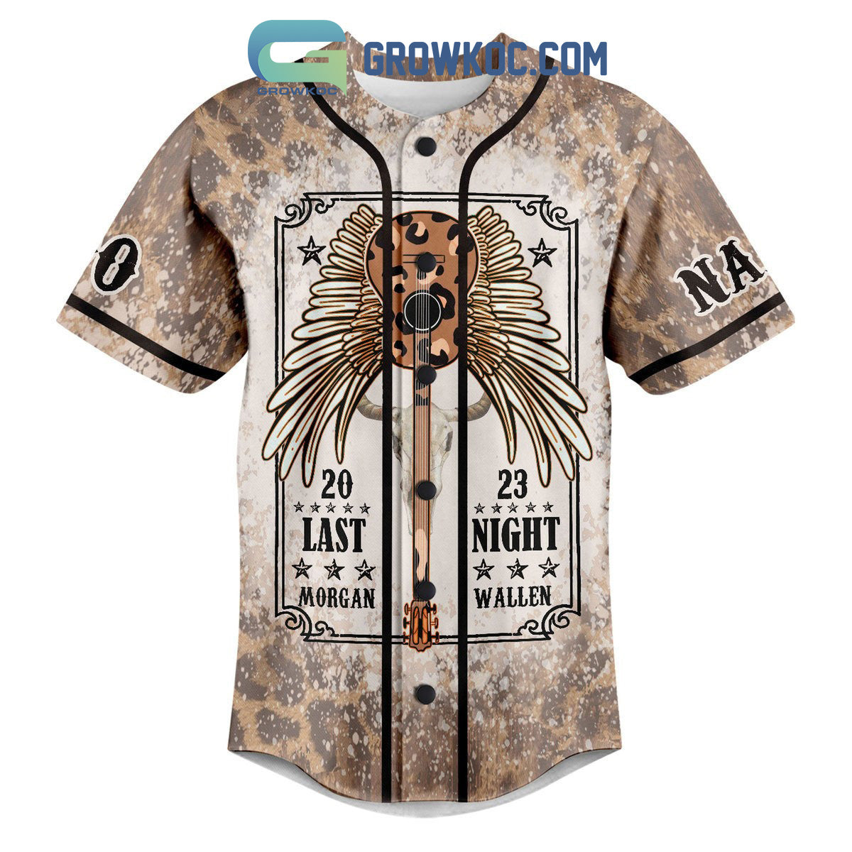 Morgan Wallen 2023 Last Night Personalized Baseball Jersey baseball jersey product view 2
