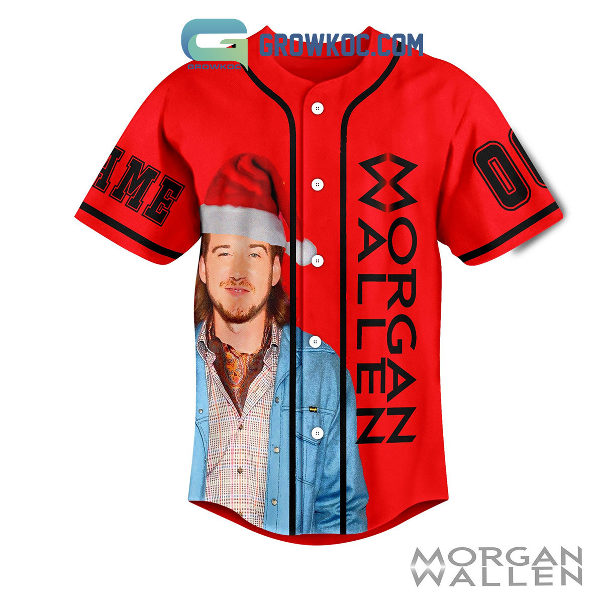 Morgan Wallen All I Want For Christmas Is You Personalized Baseball Jersey baseball jersey product view 2