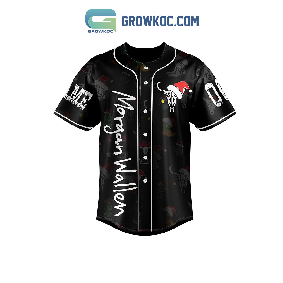 Morgan Wallen Around The Christmas Tree Personalized Baseball Jersey baseball jersey product view 2