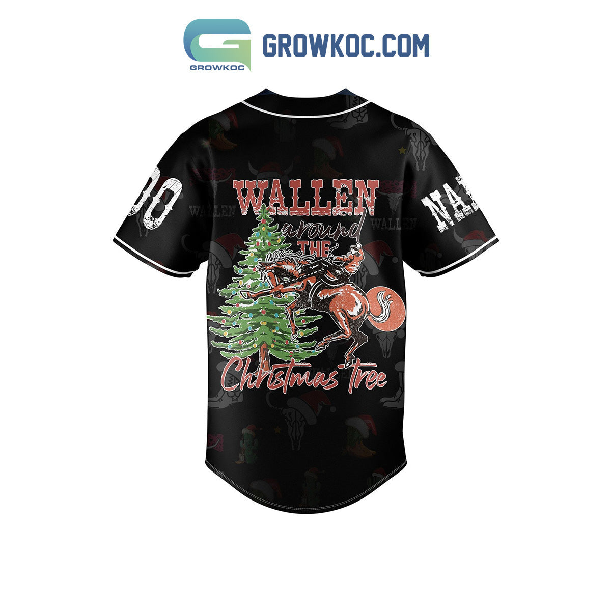 Morgan Wallen Around The Christmas Tree Personalized Baseball Jersey baseball jersey product view 3