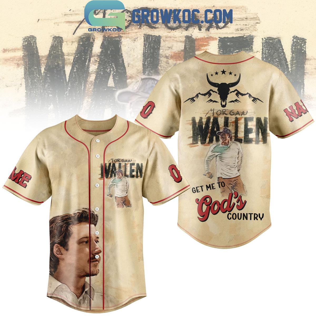 Morgan Wallen Get Me To God’s Country Personalized Baseball Jersey baseball jersey product view 1