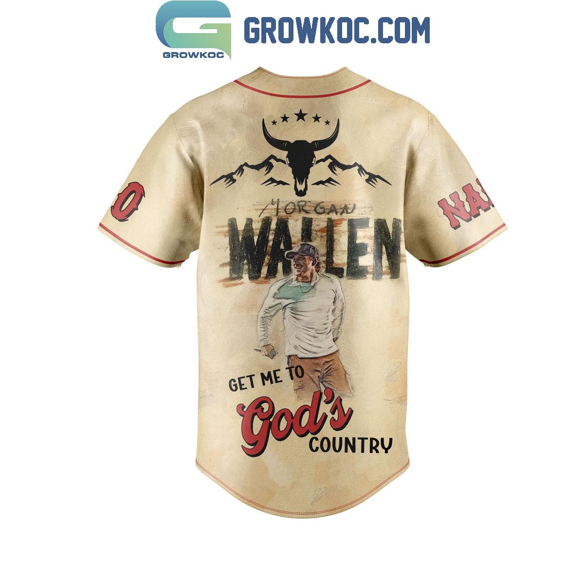 Morgan Wallen Get Me To God’s Country Personalized Baseball Jersey baseball jersey product view 3