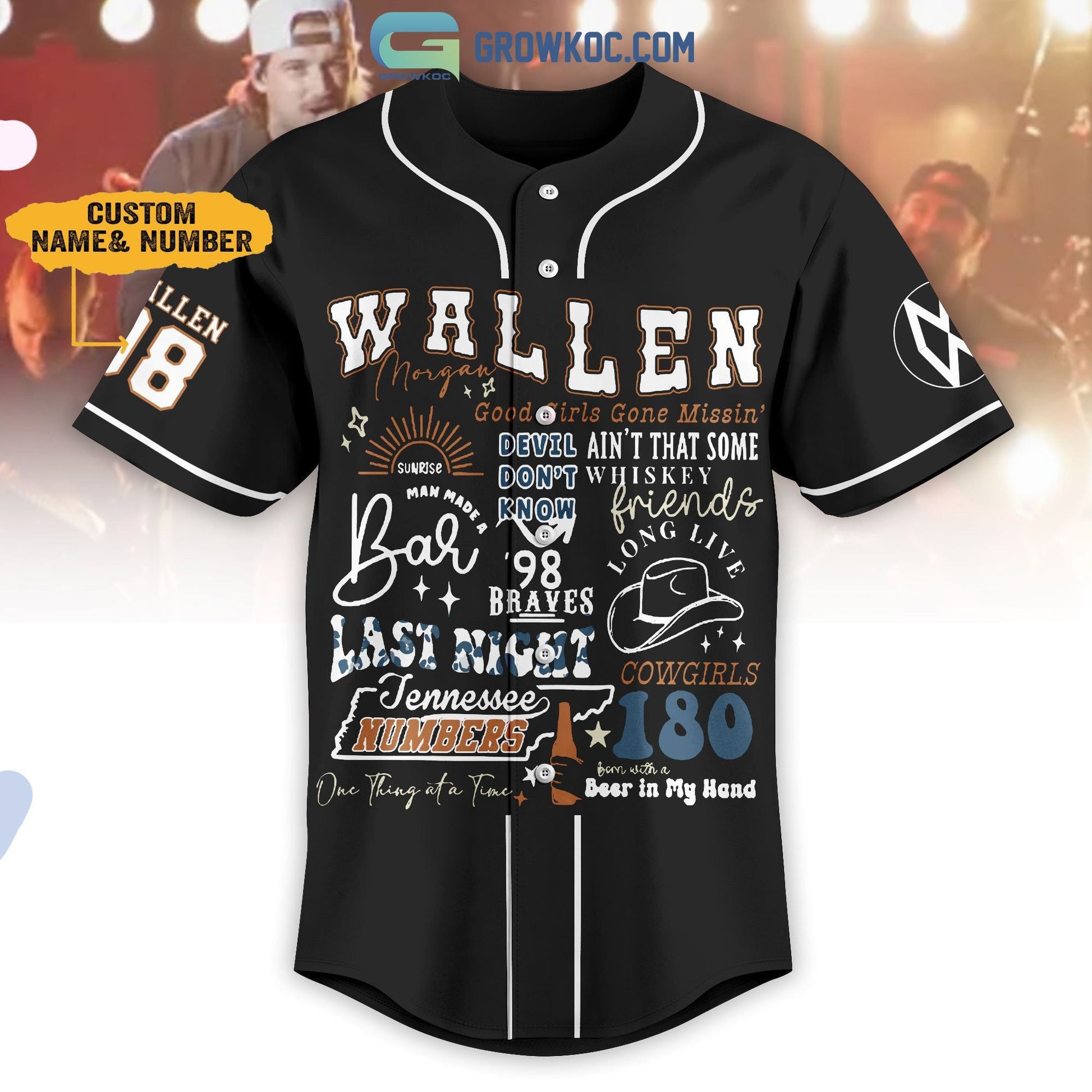 Morgan Wallen Good Girls Gone Missin Personalized Baseball Jersey baseball jersey product view 2