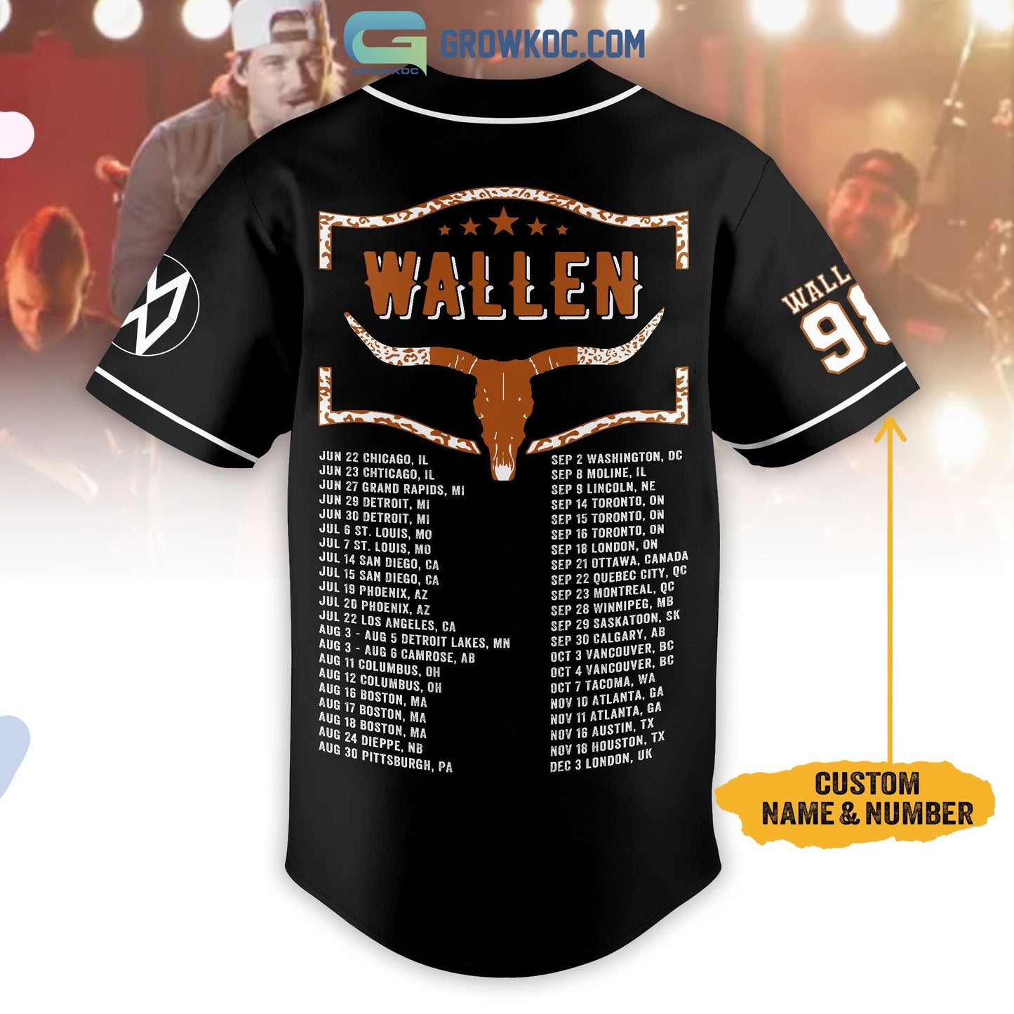 Morgan Wallen Good Girls Gone Missin Personalized Baseball Jersey baseball jersey product view 3