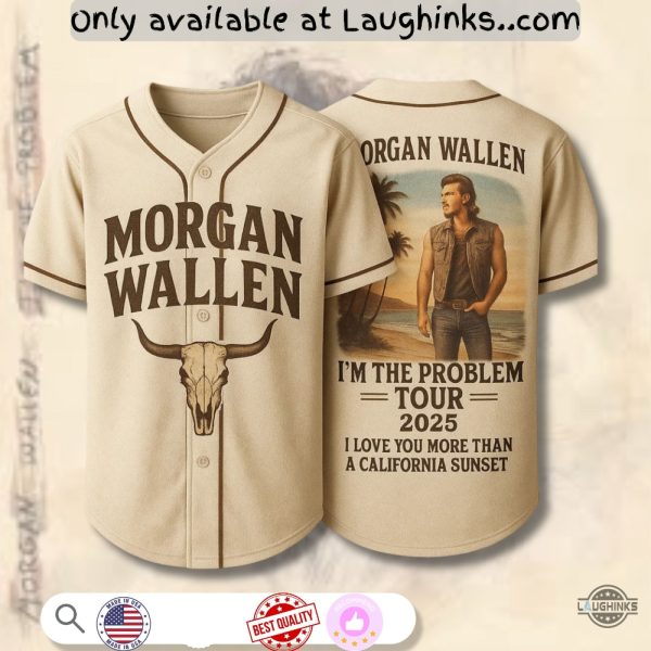 Morgan Wallen Im The Problem Tour 2025 Baseball Jersey Shirt baseball jersey product view 1