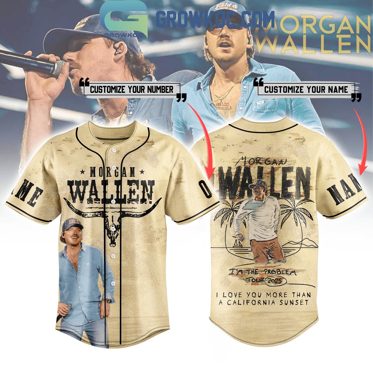 Morgan Wallen I’m The Problem Tour 2025 Personalized Baseball Jersey baseball jersey product view 1