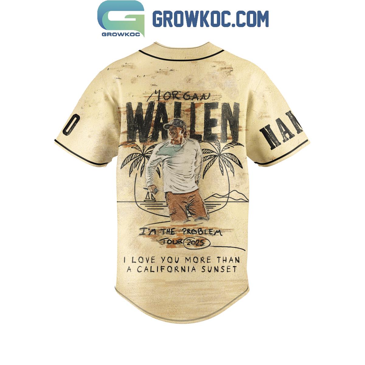 Morgan Wallen I’m The Problem Tour 2025 Personalized Baseball Jersey baseball jersey product view 3