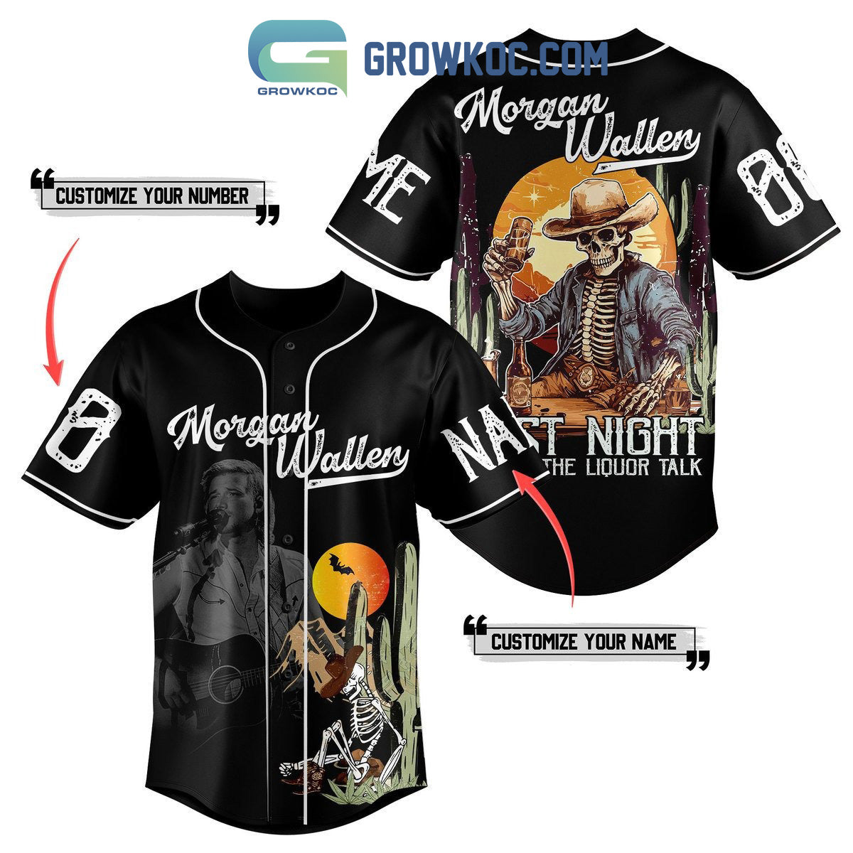 Morgan Wallen Last Night We Let The Liquor Talk Personalized Baseball Jersey baseball jersey product view 1