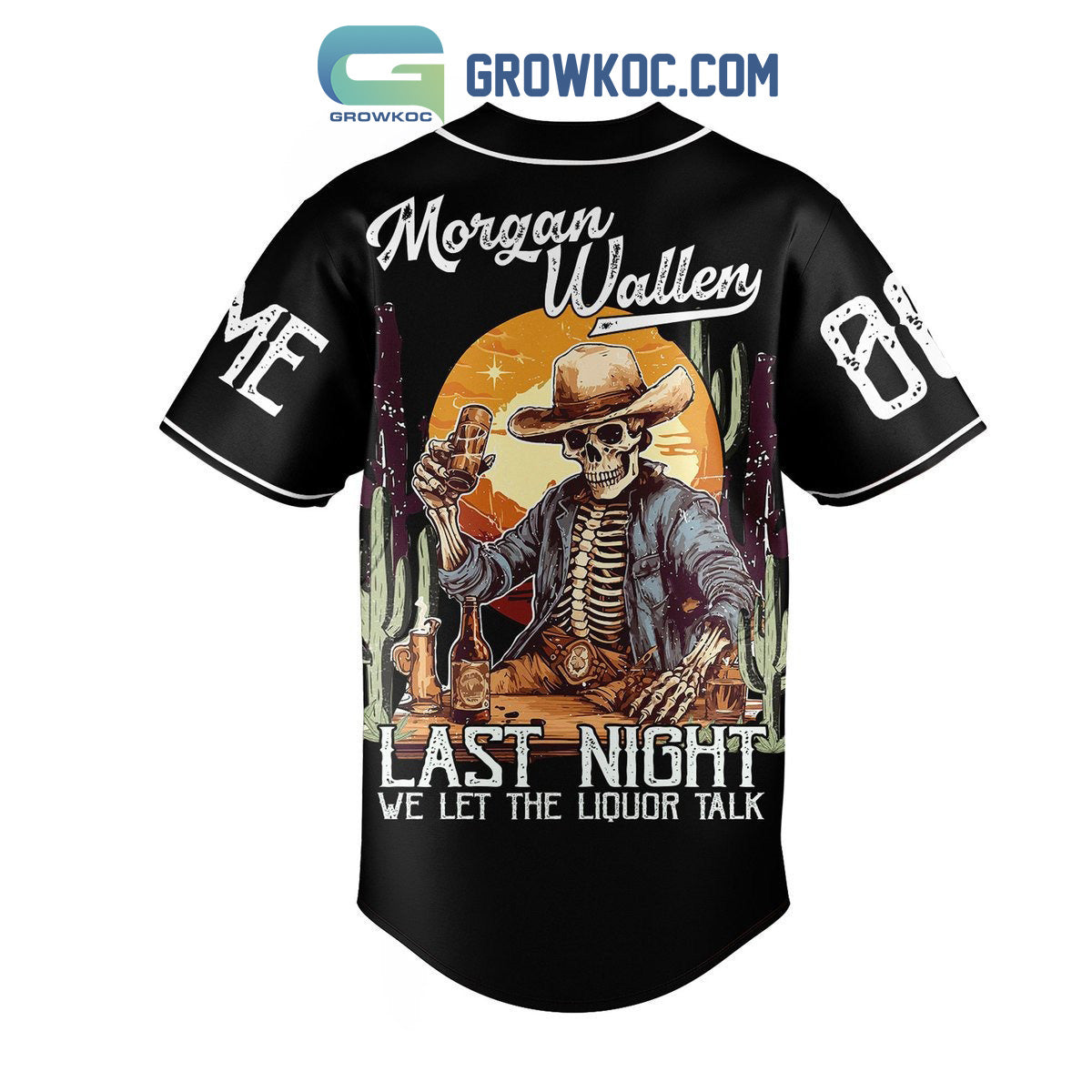 Morgan Wallen Last Night We Let The Liquor Talk Personalized Baseball Jersey baseball jersey product view 2