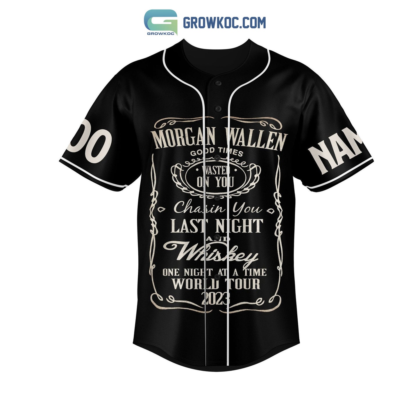 Morgan Wallen Last Night We Let The Liquor Talk World Tour 2023 Personalized Baseball Jersey baseball jersey product view 2
