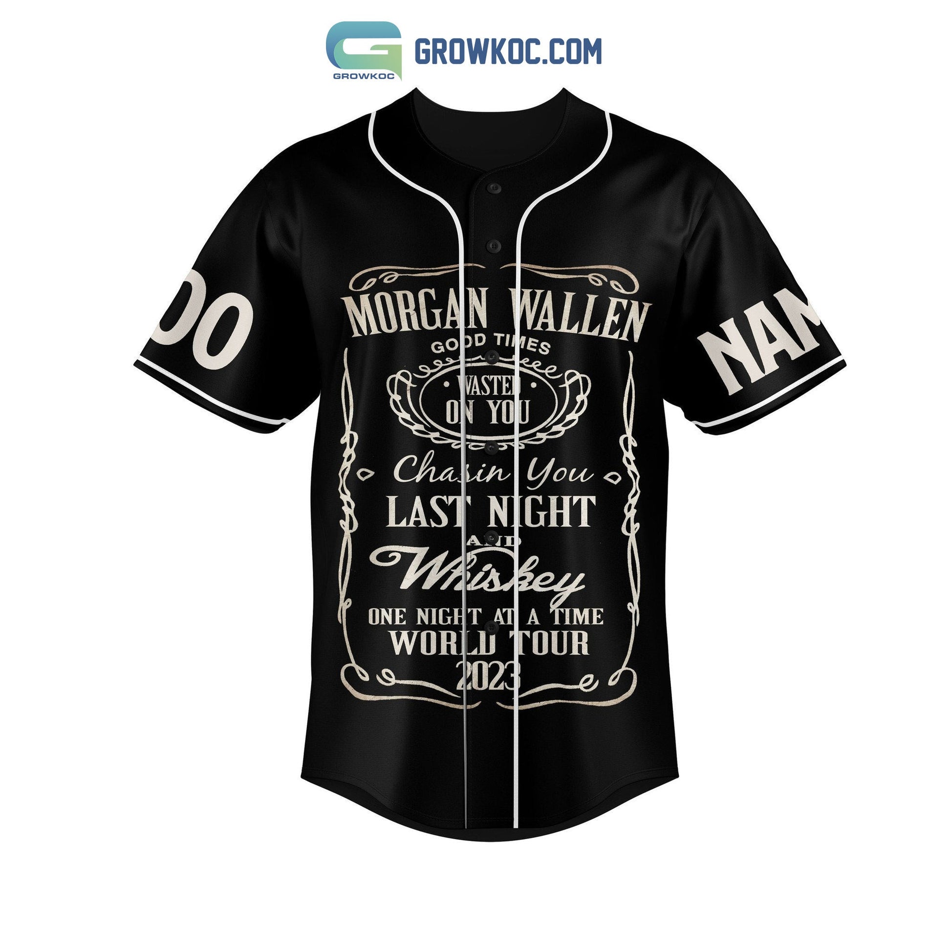 Morgan Wallen Last Night We Let The Liquor Talk World Tour 2023 Personalized Baseball Jersey baseball jersey product view 2