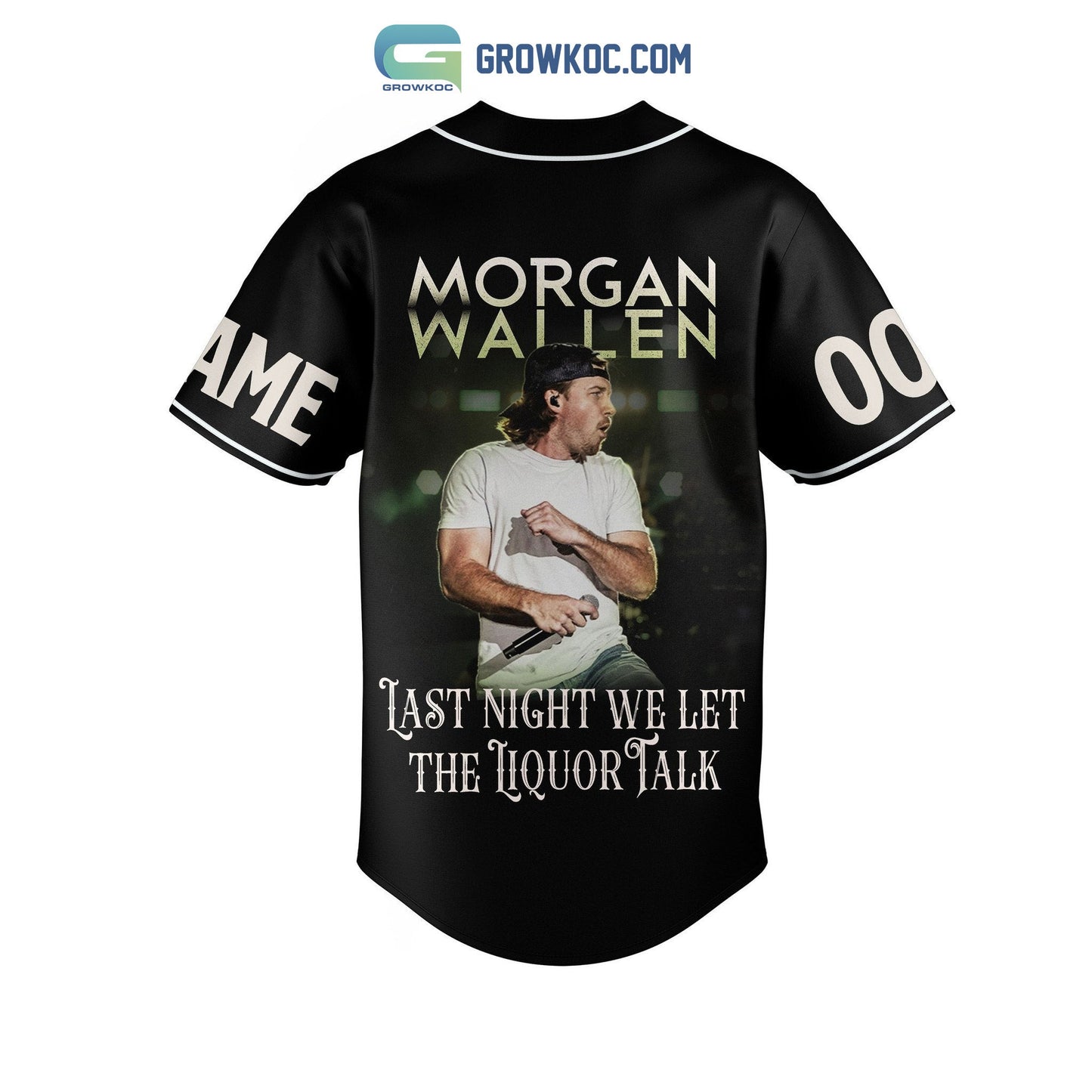 Morgan Wallen Last Night We Let The Liquor Talk World Tour 2023 Personalized Baseball Jersey baseball jersey product view 3
