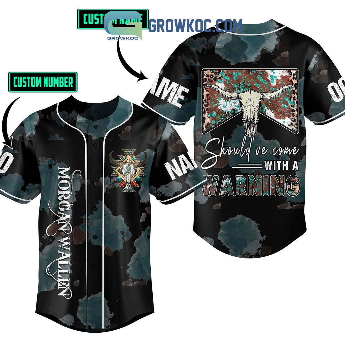 Morgan Wallen Should’ve Come With A Warning Personalized Baseball Jersey baseball jersey product view 1